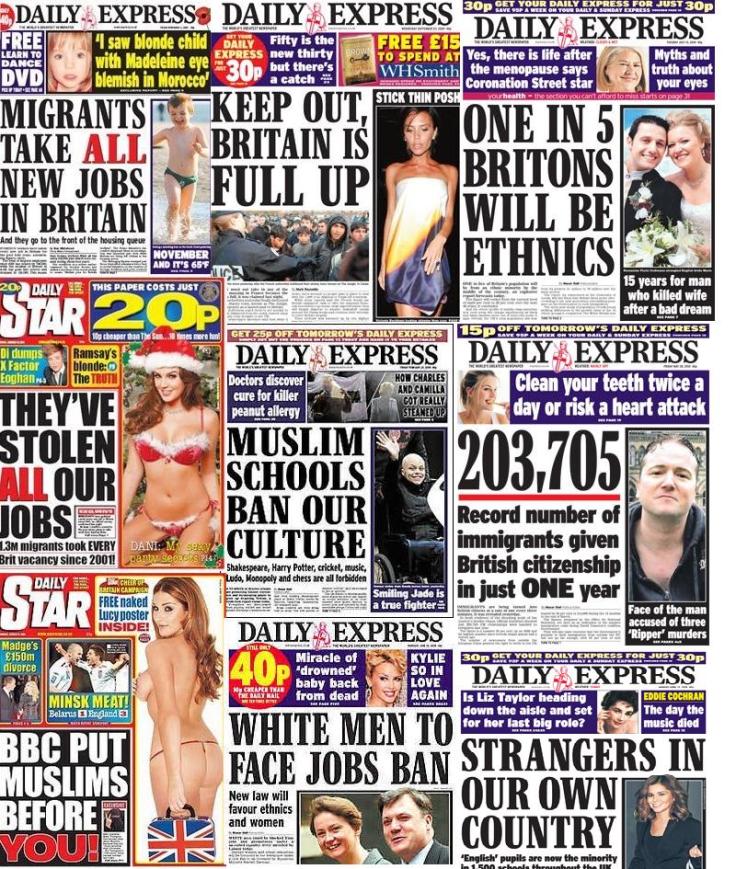 Daily Express racist headlines